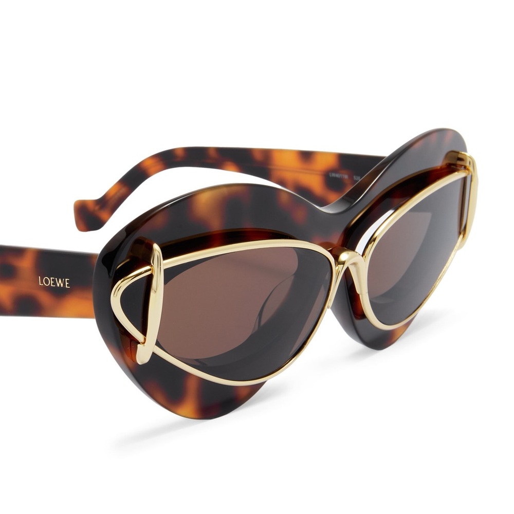 Loewe Havana Cat eye double frame sunglasses in acetate and metal